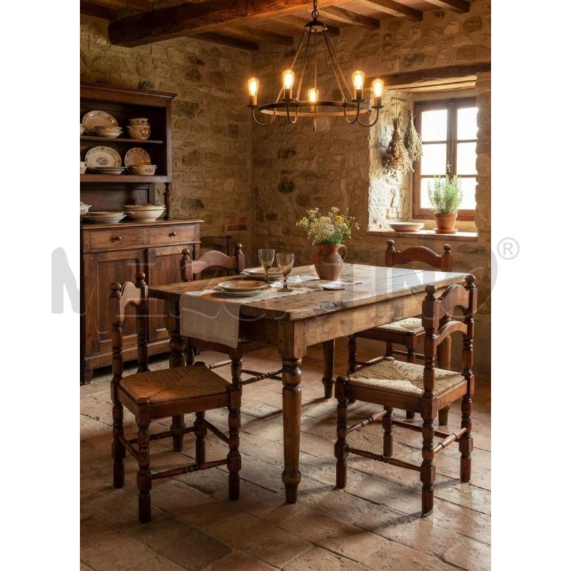SEDIE PZ. 4 IN LEGNO RUSTICO SEDUTA IN CORDA | Mercatino dell'Usato Moncalieri bengasi 1