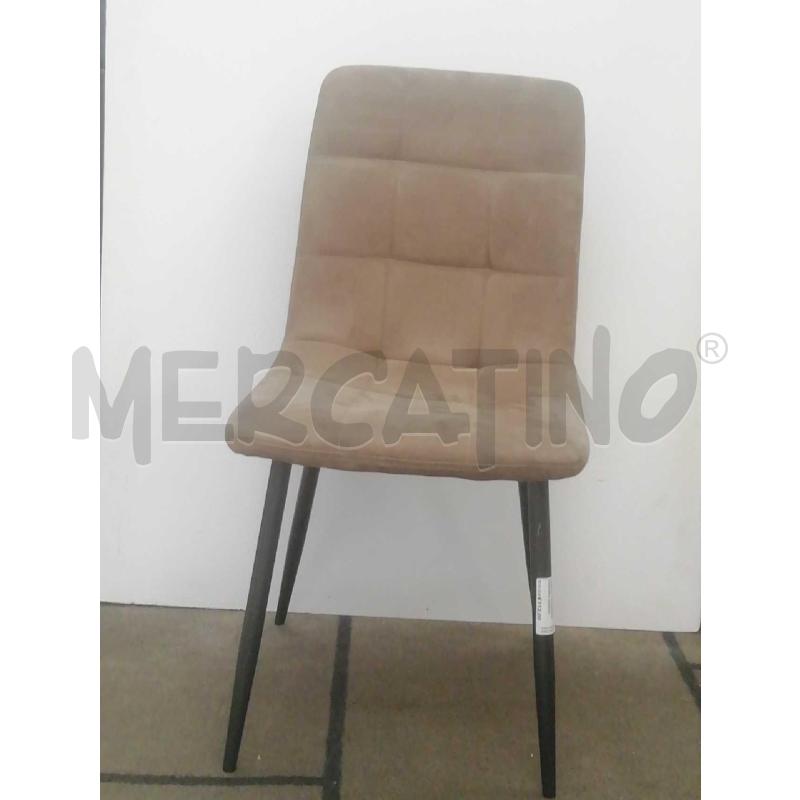 SEDIE PZ. 4 MODERNI MICROFIBRA MARRONI | Mercatino dell'Usato Moncalieri bengasi 1