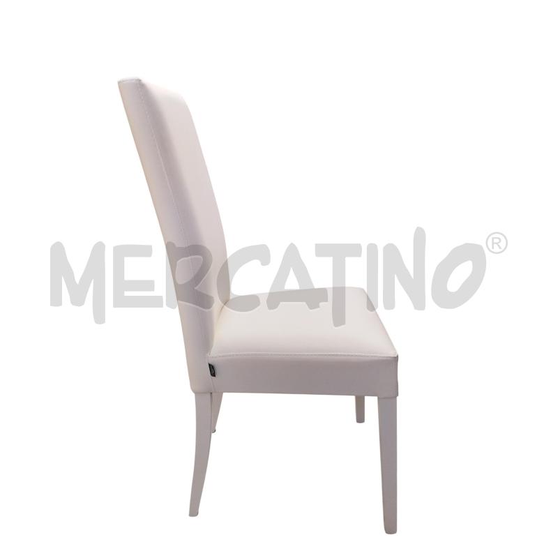 SEDIE PZ. 4 SCHENALE ALTO ECO PELLE BIANCHI | Mercatino dell'Usato Moncalieri bengasi 4