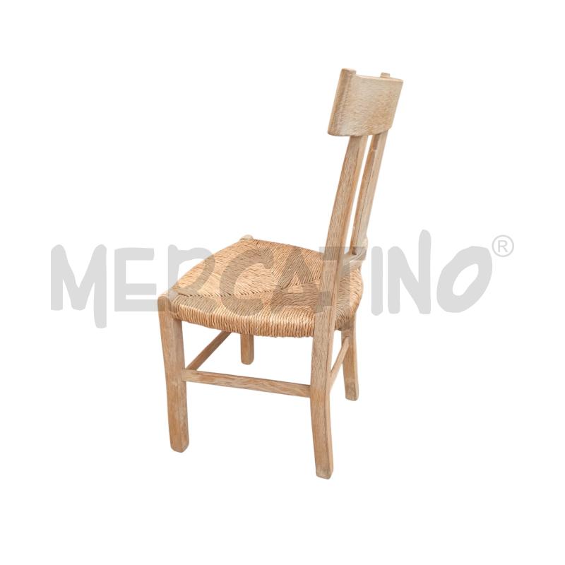 SEDIE PZ. 4 STRUTTURA LEGNO SHABY SEDUTA PAGLIA | Mercatino dell'Usato Moncalieri bengasi 4