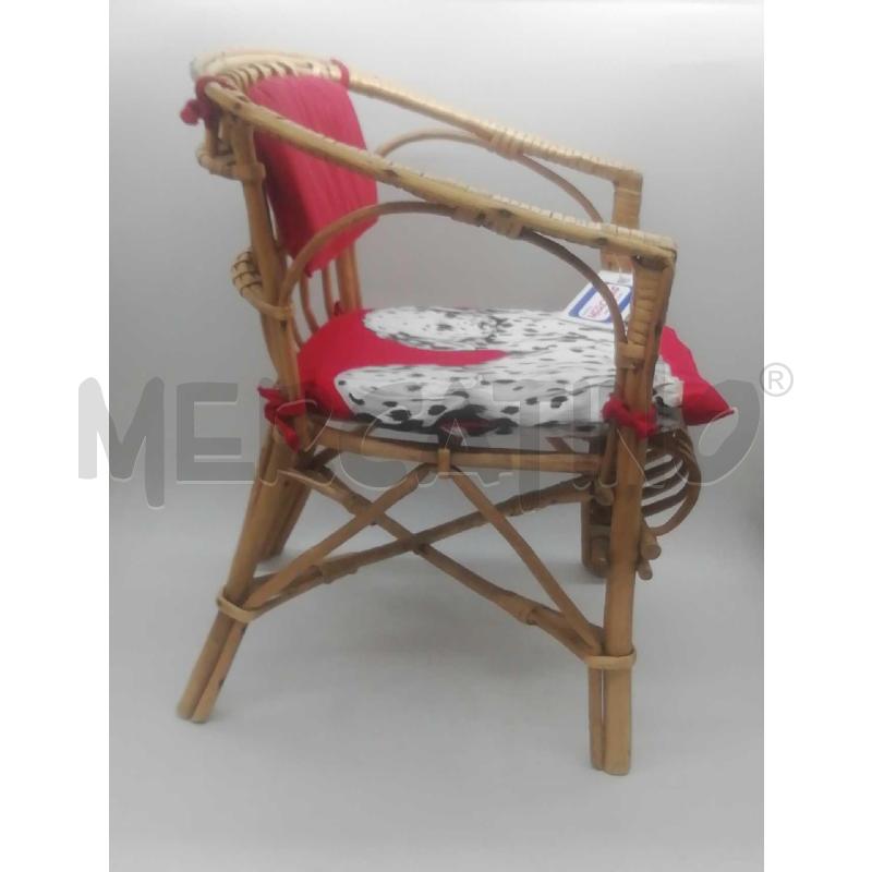 SEDIOLINA BAMBOO VIMINI SEDUTA DALMATA ROSSA | Mercatino dell'Usato Moncalieri bengasi 4