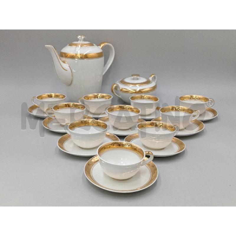 SERVIZIO CERAMICA CAFFE PZ.10+2 BORDO DORATO CB | Mercatino dell'Usato Moncalieri bengasi 1