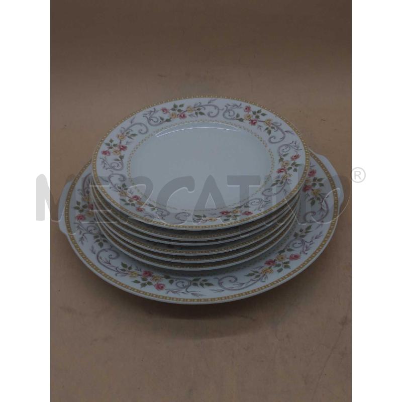 SERVIZIO  DAUHER MONOPOLI DESSERT PORCELLANA 6PIATTINI + PORTATA | Mercatino dell'Usato Moncalieri bengasi 1
