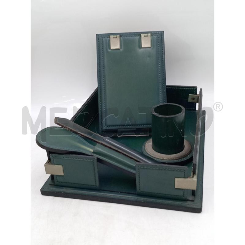 SET DA SCRIVANIA MADE IN FRANCE VERDE C/DETTAGLI METALLO | Mercatino dell'Usato Moncalieri bengasi 1