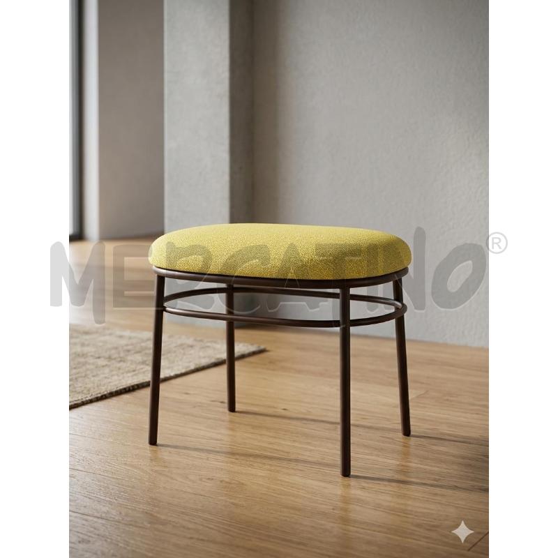 SGABELLO / POGGIAPIEDI DI DESIGN AGAMI SEDUTA IN SCHIUMA RIVESTIMENTO IN TESSUTO VERDE PISTACCHIO | Mercatino dell'Usato Moncalieri bengasi 2