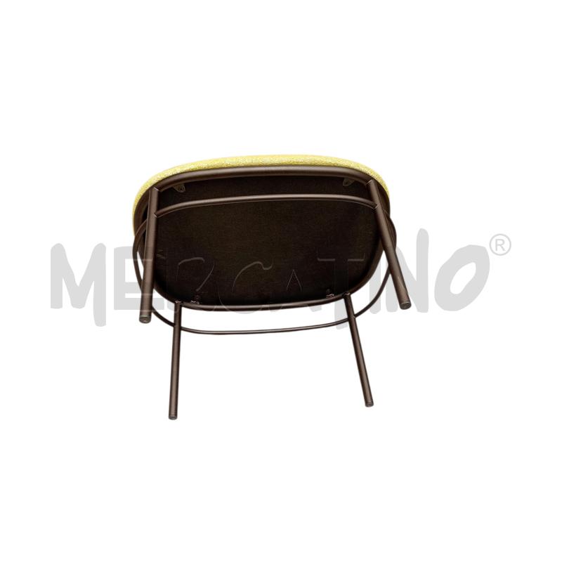 SGABELLO / POGGIAPIEDI DI DESIGN AGAMI SEDUTA IN SCHIUMA RIVESTIMENTO IN TESSUTO VERDE PISTACCHIO | Mercatino dell'Usato Moncalieri bengasi 3