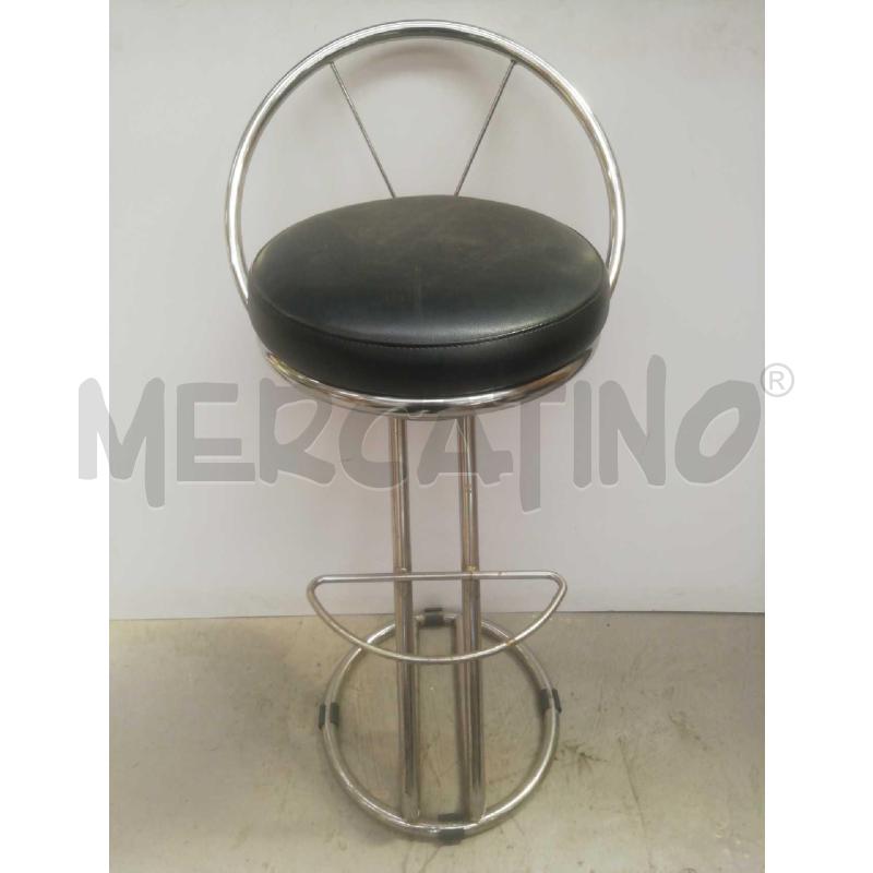 SGABELLO METALLO CROMATO C/SEDUTA NERA TONDA  | Mercatino dell'Usato Moncalieri bengasi 1