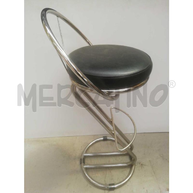 SGABELLO METALLO CROMATO C/SEDUTA NERA TONDA  | Mercatino dell'Usato Moncalieri bengasi 2