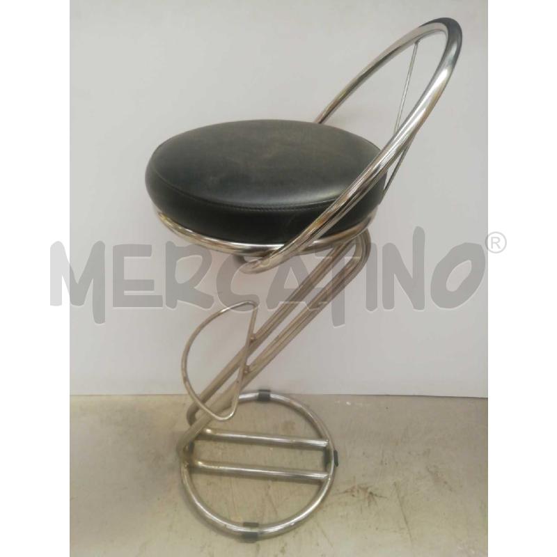 SGABELLO METALLO CROMATO C/SEDUTA NERA TONDA  | Mercatino dell'Usato Moncalieri bengasi 4