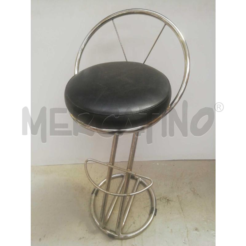 SGABELLO METALLO CROMATO C/SEDUTA NERA TONDA  | Mercatino dell'Usato Moncalieri bengasi 5