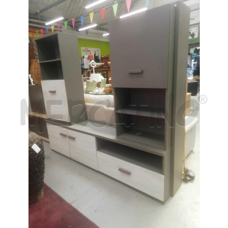 SOGGIORNO MODERNO COMPONIBILE GRIGIO ROVERE SBIANCATO | Mercatino dell'Usato Moncalieri bengasi 1