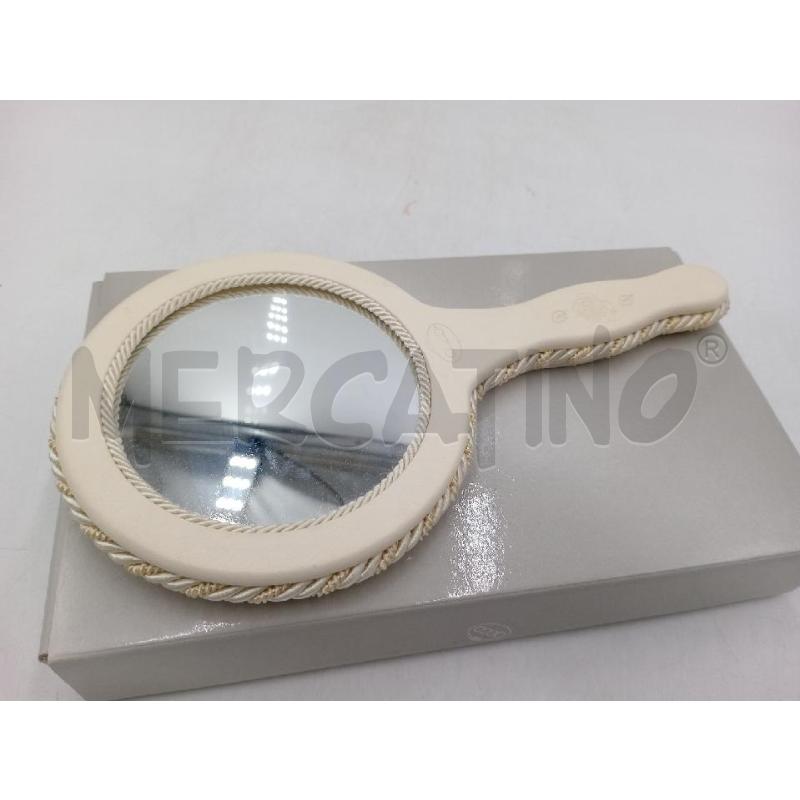 SPECCHIETTO DA CAMERA TONDO C/MANICO LAVORATO E INTRECCIATO C/SCATOLA | Mercatino dell'Usato Moncalieri bengasi 3