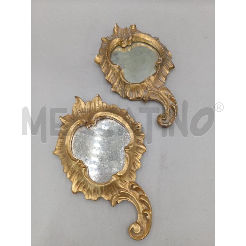 SPECCHIO COPPIA DORATA LEGNO MINI | Mercatino dell'Usato Moncalieri bengasi 1