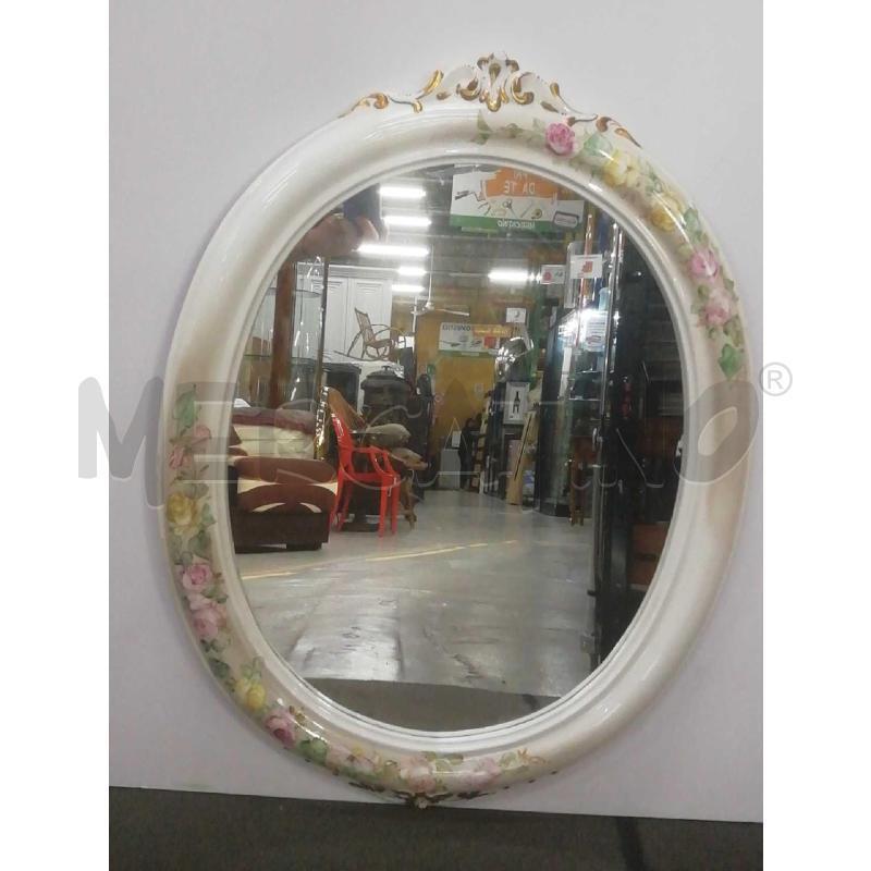 SPECCHIO OVALE CERAMICA FIORI ROSE | Mercatino dell'Usato Moncalieri bengasi 1