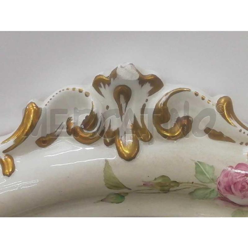 SPECCHIO OVALE CERAMICA FIORI ROSE | Mercatino dell'Usato Moncalieri bengasi 3