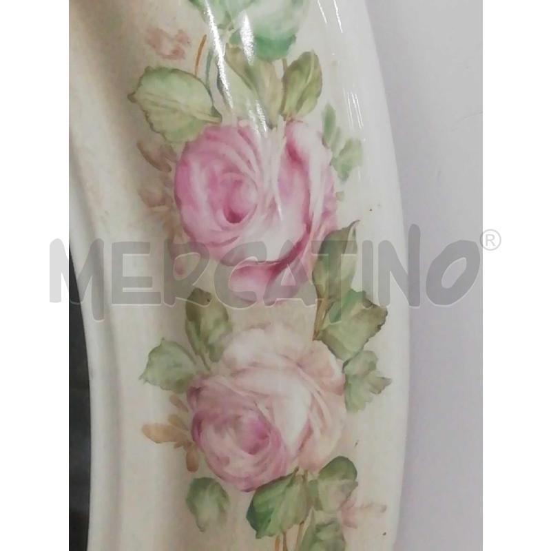 SPECCHIO OVALE CERAMICA FIORI ROSE | Mercatino dell'Usato Moncalieri bengasi 4