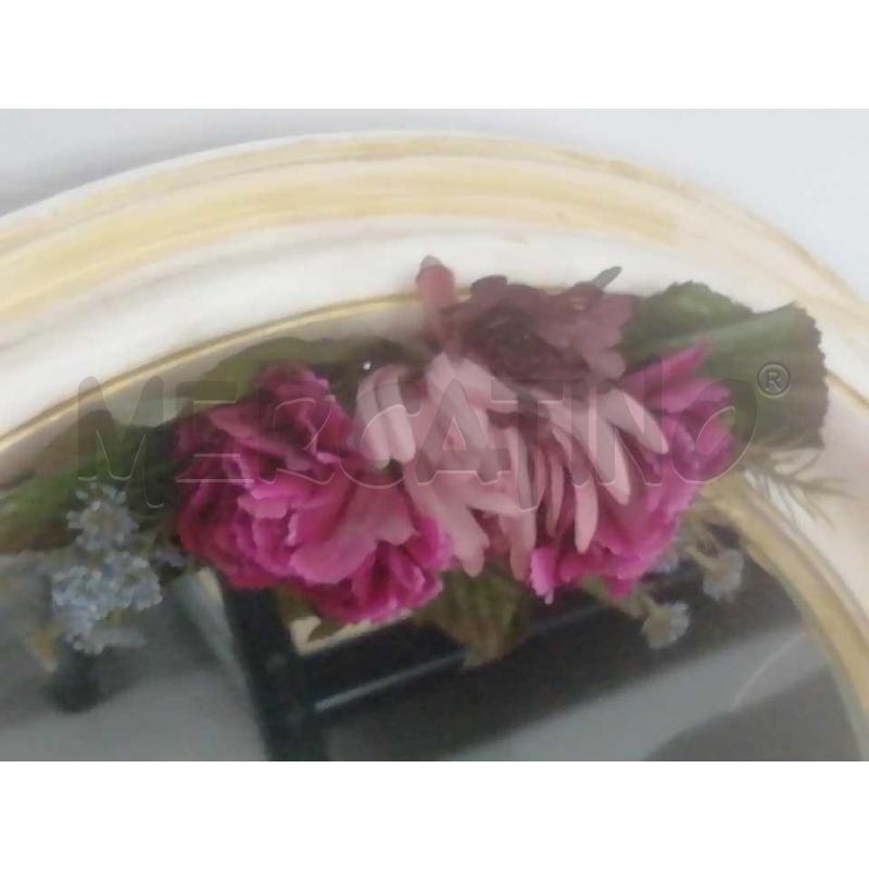 SPECCHIO OVALE LEGNO ROSA FIORI NAIF | Mercatino dell'Usato Moncalieri bengasi 2
