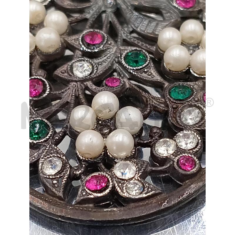SPILLA VINTAGE FIOCCO NERO PERLINE | Mercatino dell'Usato Moncalieri bengasi 4