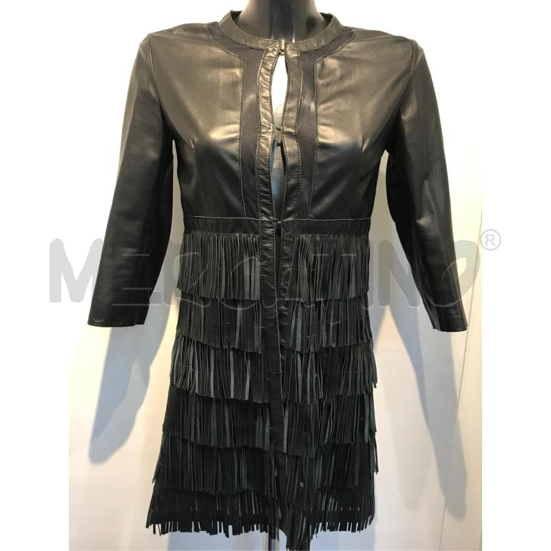 SPOLVERINO DONNA MY SKIN NERO PELLE CON FRANGE | Mercatino dell'Usato Moncalieri bengasi 1