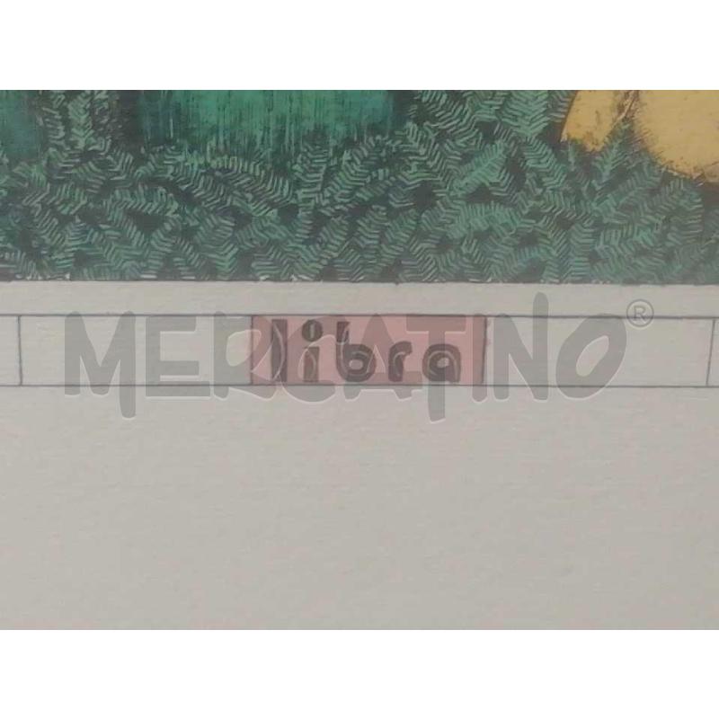 STAMPA ACQUERELLATA ARTISTA SARACCO GIAN SEGNO ZODIACALE LIBRA  | Mercatino dell'Usato Moncalieri bengasi 4