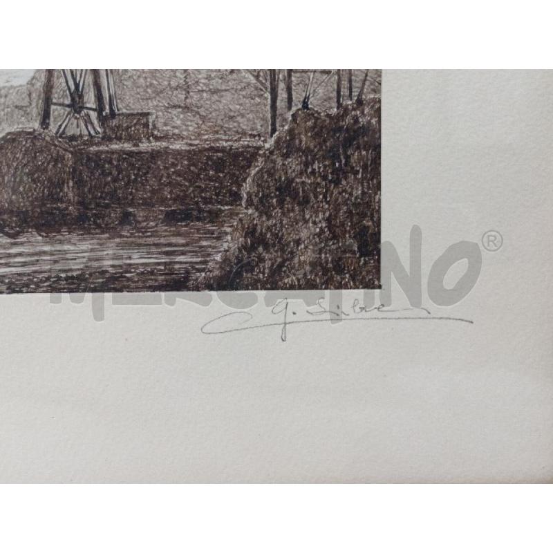 STAMPA GRAFICA FARO DI GENOVA FIRMATO DALL'ARTISTA  | Mercatino dell'Usato Moncalieri bengasi 3