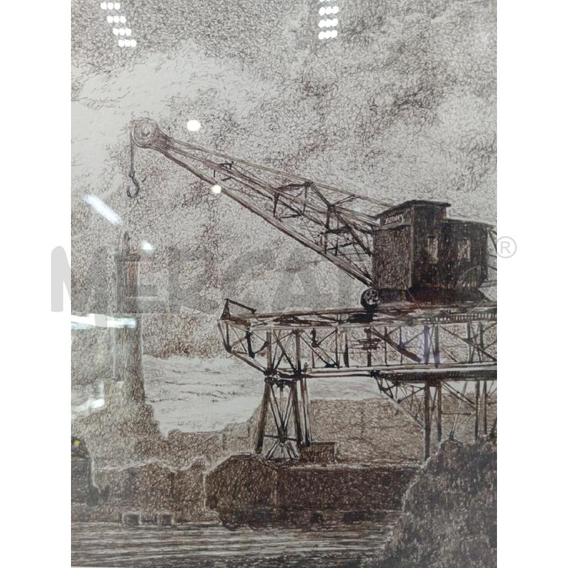 STAMPA GRAFICA FARO DI GENOVA FIRMATO DALL'ARTISTA  | Mercatino dell'Usato Moncalieri bengasi 4