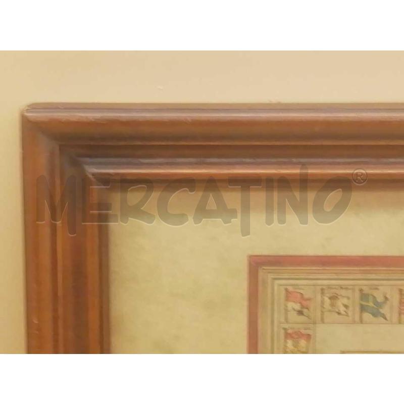 STAMPA VECCHIA VELIERO C/DECORAZIONE CORNICE BANDIERE  | Mercatino dell'Usato Moncalieri bengasi 3
