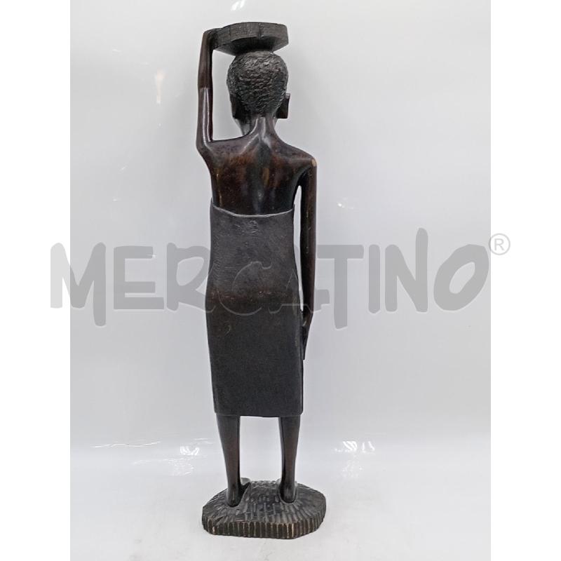 STATUA AFRICANA ALTA CM 50 PIATTO IN TESTA | Mercatino dell'Usato Moncalieri bengasi 2
