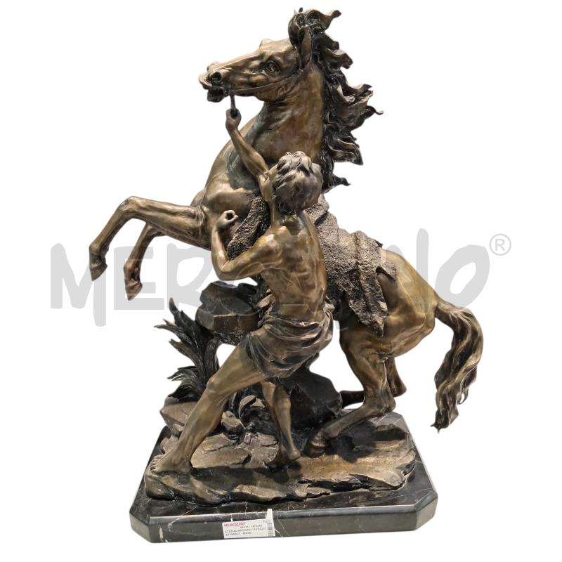 STATUA BRONZO CAVALLO DI MARLY BASE MARMO ROTTA H 70 | Mercatino dell'Usato Moncalieri bengasi 1