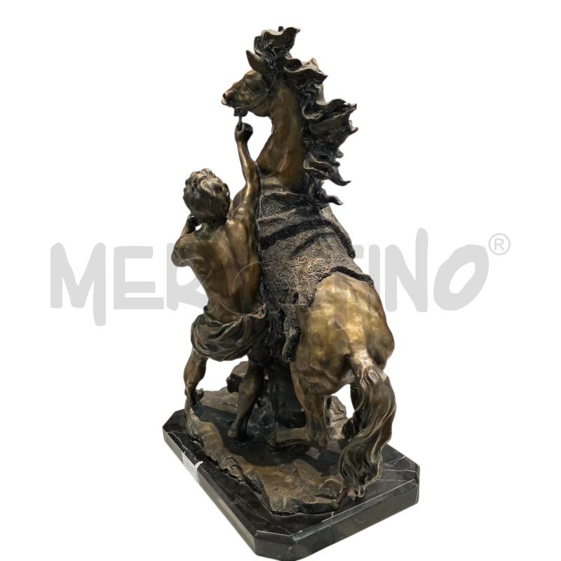 STATUA BRONZO CAVALLO DI MARLY BASE MARMO ROTTA H 70 | Mercatino dell'Usato Moncalieri bengasi 2