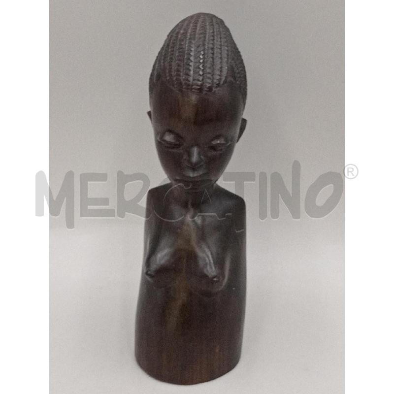 STATUA BUSTO TRIBALE DONNA AFRICA CM 19 TRECCINE  | Mercatino dell'Usato Moncalieri bengasi 1