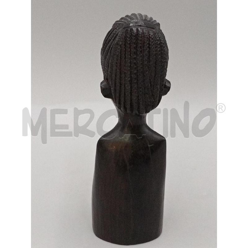STATUA BUSTO TRIBALE DONNA AFRICA CM 19 TRECCINE  | Mercatino dell'Usato Moncalieri bengasi 2
