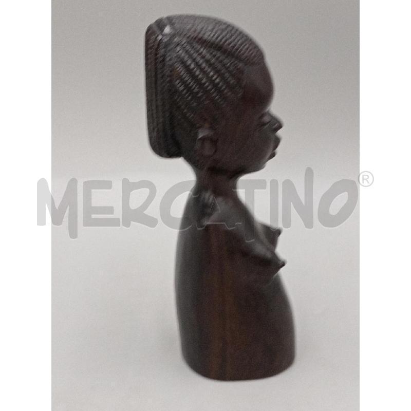 STATUA BUSTO TRIBALE DONNA AFRICA CM 19 TRECCINE  | Mercatino dell'Usato Moncalieri bengasi 3