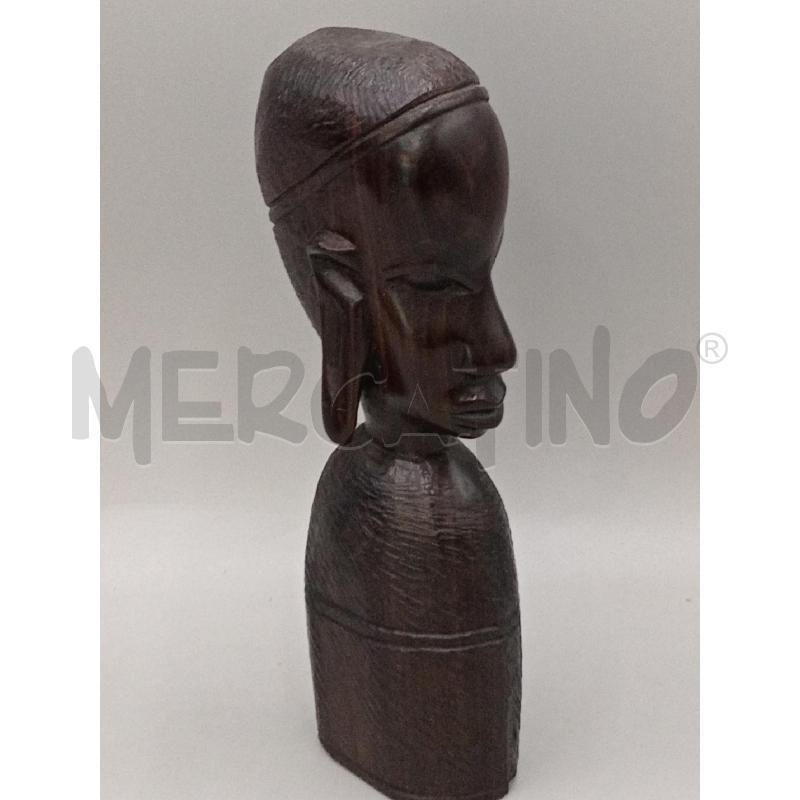 STATUA BUSTO VINTAGE TANZANIA SCOLPITO LEGNO DURO CM 23 | Mercatino dell'Usato Moncalieri bengasi 1