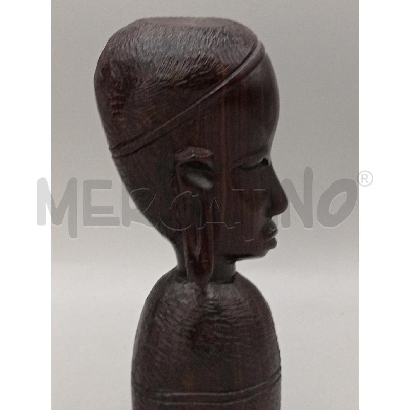 STATUA BUSTO VINTAGE TANZANIA SCOLPITO LEGNO DURO CM 23 | Mercatino dell'Usato Moncalieri bengasi 4