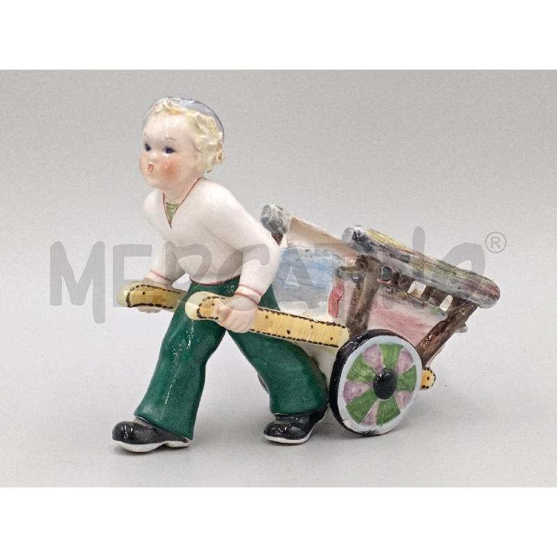 STATUA CERAMICA BIMBO CON CARETTO | Mercatino dell'Usato Moncalieri bengasi 1