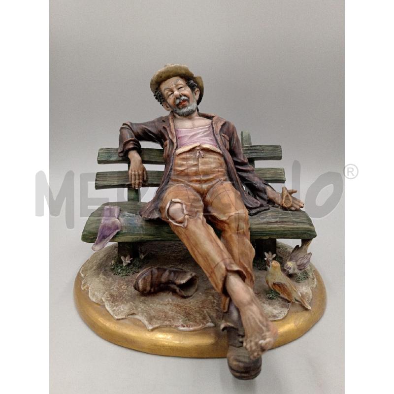 STATUA CERAMICA CAPODIMONTE ITALY VECCHIETTO BARBONE C/UCCELLINI  | Mercatino dell'Usato Moncalieri bengasi 1