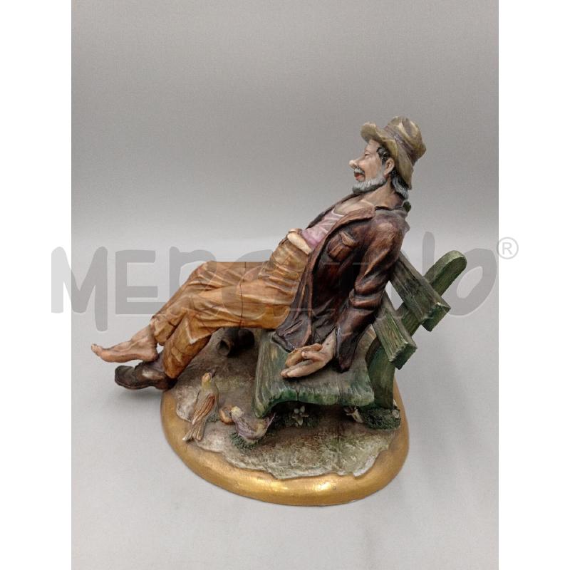 STATUA CERAMICA CAPODIMONTE ITALY VECCHIETTO BARBONE C/UCCELLINI  | Mercatino dell'Usato Moncalieri bengasi 4
