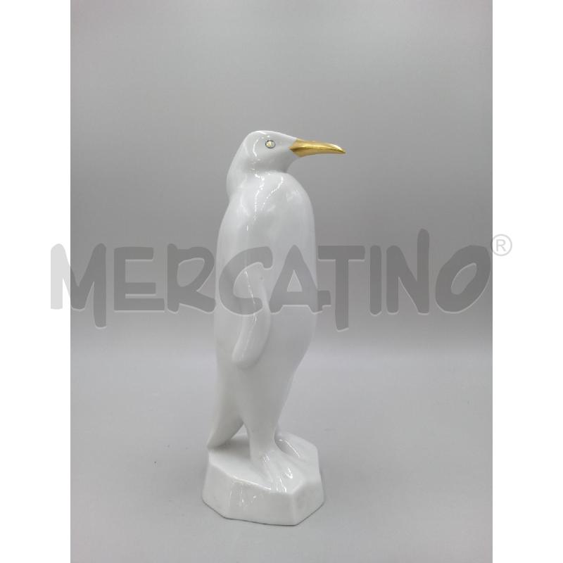 STATUA CERAMICA HUNGARY PINGUINO BIANCO BECCO DORATO  | Mercatino dell'Usato Moncalieri bengasi 1