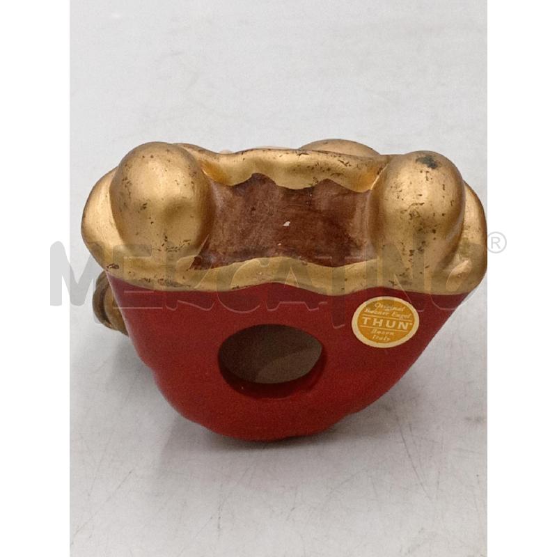 STATUA CERAMICA THUN BOZEN VESTITO ROSSO PORTA CANDELA  | Mercatino dell'Usato Moncalieri bengasi 2