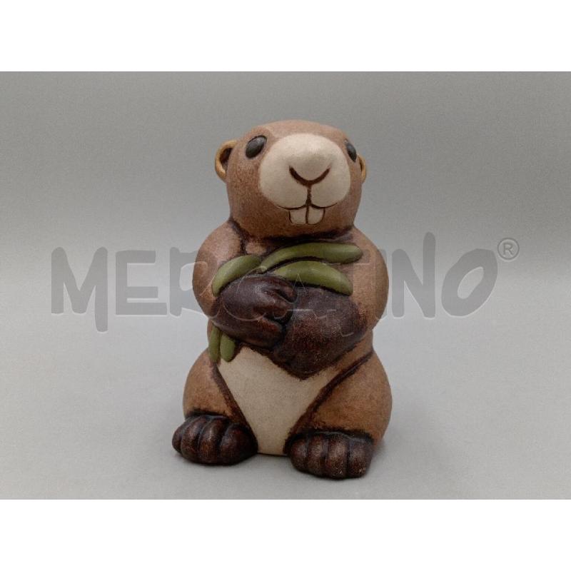 STATUA CERAMICA THUN CASTORO C/FOGLIE VERDI  | Mercatino dell'Usato Moncalieri bengasi 1