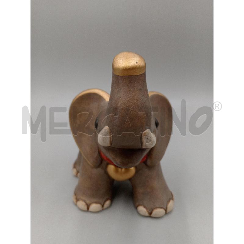 STATUA CERAMICA THUN ELEFANTE GRIGIO C/COLLARE CUORE DORATO  | Mercatino dell'Usato Moncalieri bengasi 4