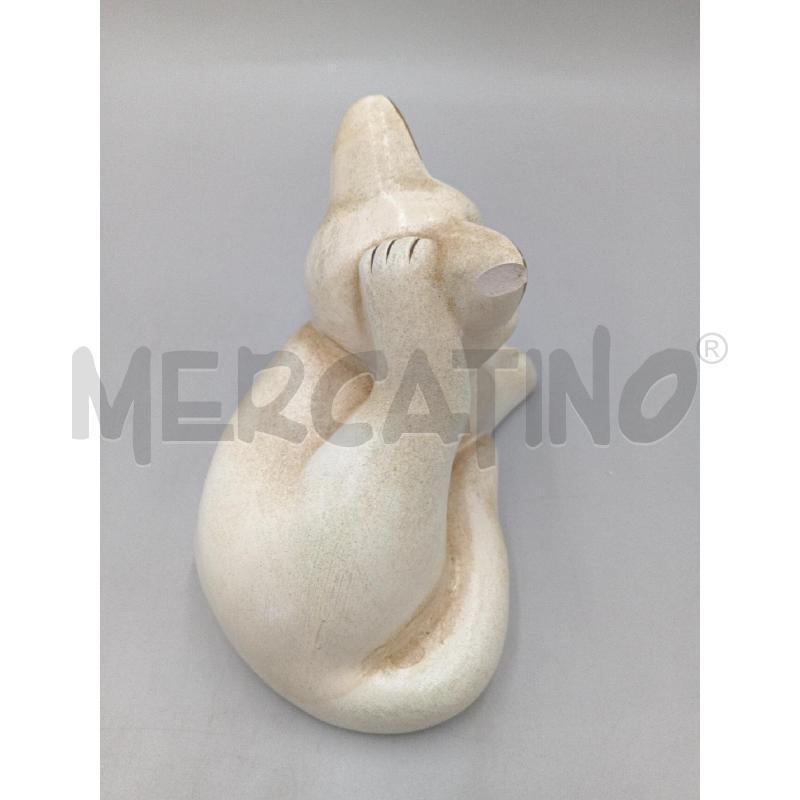 STATUA CERAMICA THUN GATTINO CHE SI GRATTA L'ORECCHIO SBECCATO  | Mercatino dell'Usato Moncalieri bengasi 2