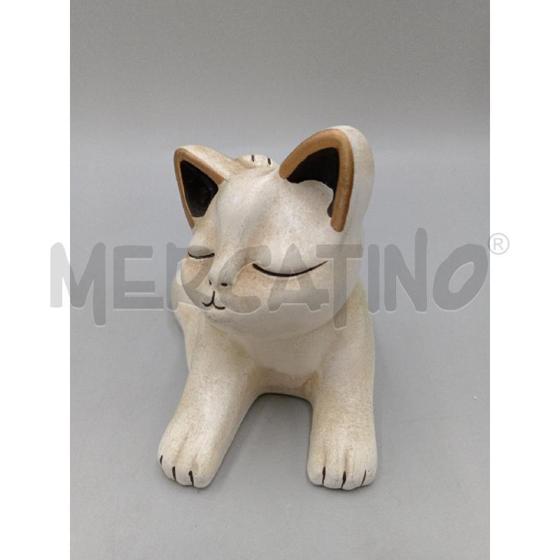 STATUA CERAMICA THUN GATTINO CHE SI GRATTA L'ORECCHIO SBECCATO  | Mercatino dell'Usato Moncalieri bengasi 4