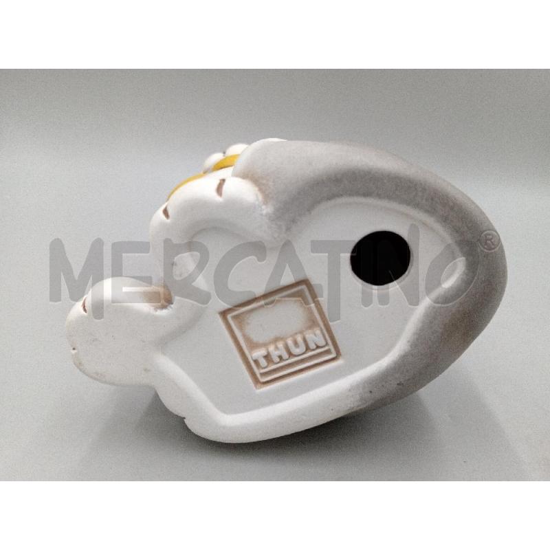 STATUA CERAMICA THUN GATTO GRIGIO C/FIOCCO GIALLO | Mercatino dell'Usato Moncalieri bengasi 5