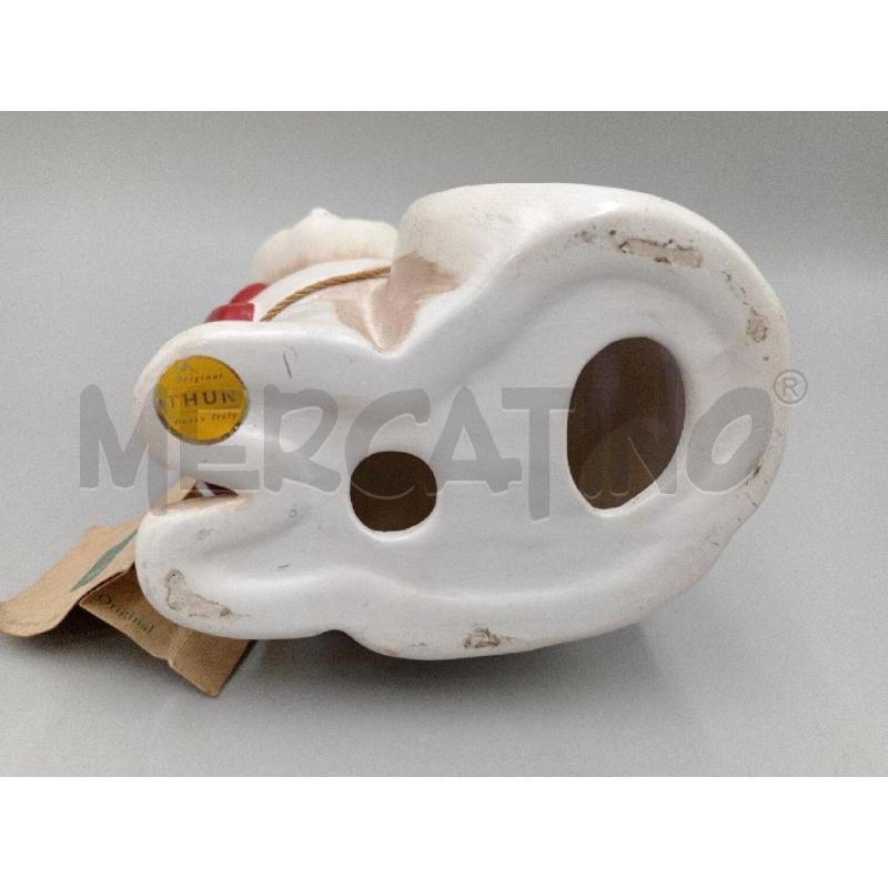 STATUA CERAMICA THUN GATTO OCCHI CHIUSI E FIOCCO ROSSO  | Mercatino dell'Usato Moncalieri bengasi 5