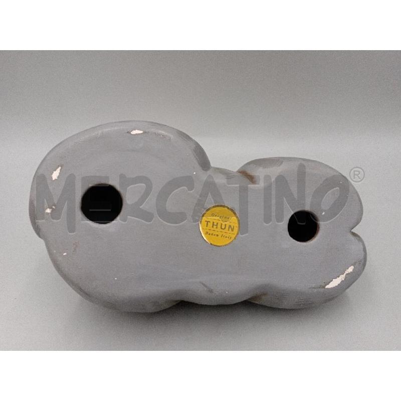 STATUA CERAMICA THUN VINTAGE GATTONE DORMIENTE C/SVARIATE SBECCATURE MANTO GRIGIO TIGRATO   | Mercatino dell'Usato Moncalieri bengasi 5