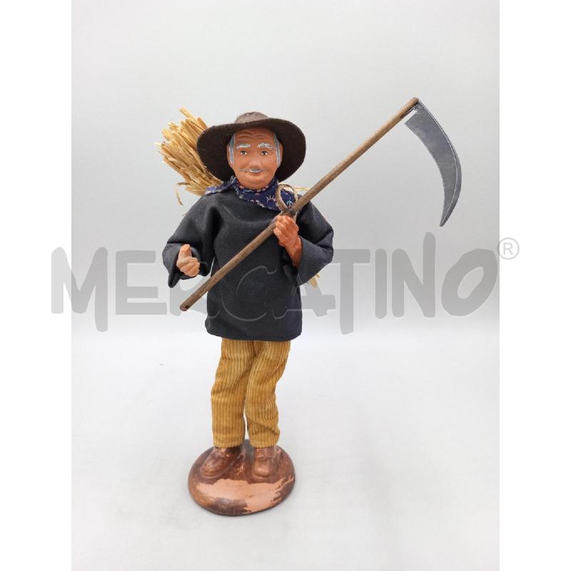 STATUA CONTADINO SANTON  TERRACOTTA FIRMATA MARICNACCI PROVENZA CM 26 | Mercatino dell'Usato Moncalieri bengasi 1