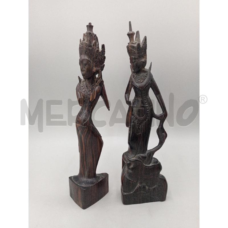 STATUA COPPIA ROTTE LEGNO ORIENTALI | Mercatino dell'Usato Moncalieri bengasi 1