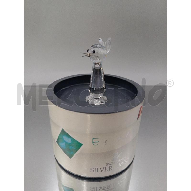STATUA CRISTALLO SWAROVSKI GATTINO CODA DI METALLO C/SCATOLA | Mercatino dell'Usato Moncalieri bengasi 1